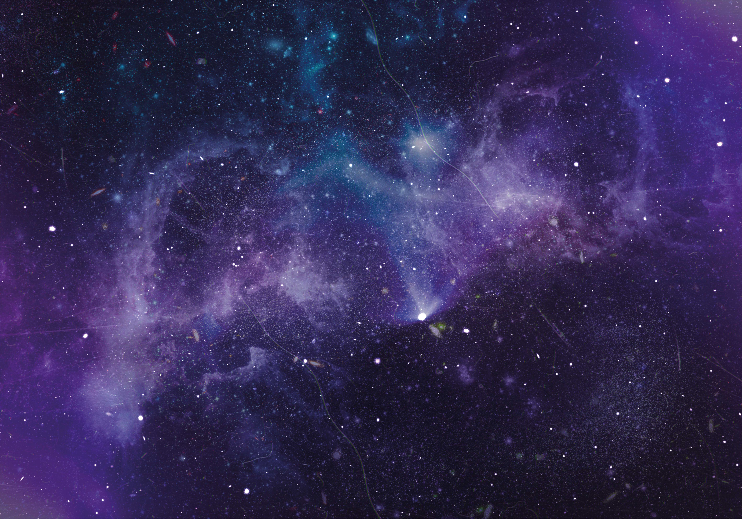 별이있는 비닐 카펫 우주 은하 풍경 - TenStickers