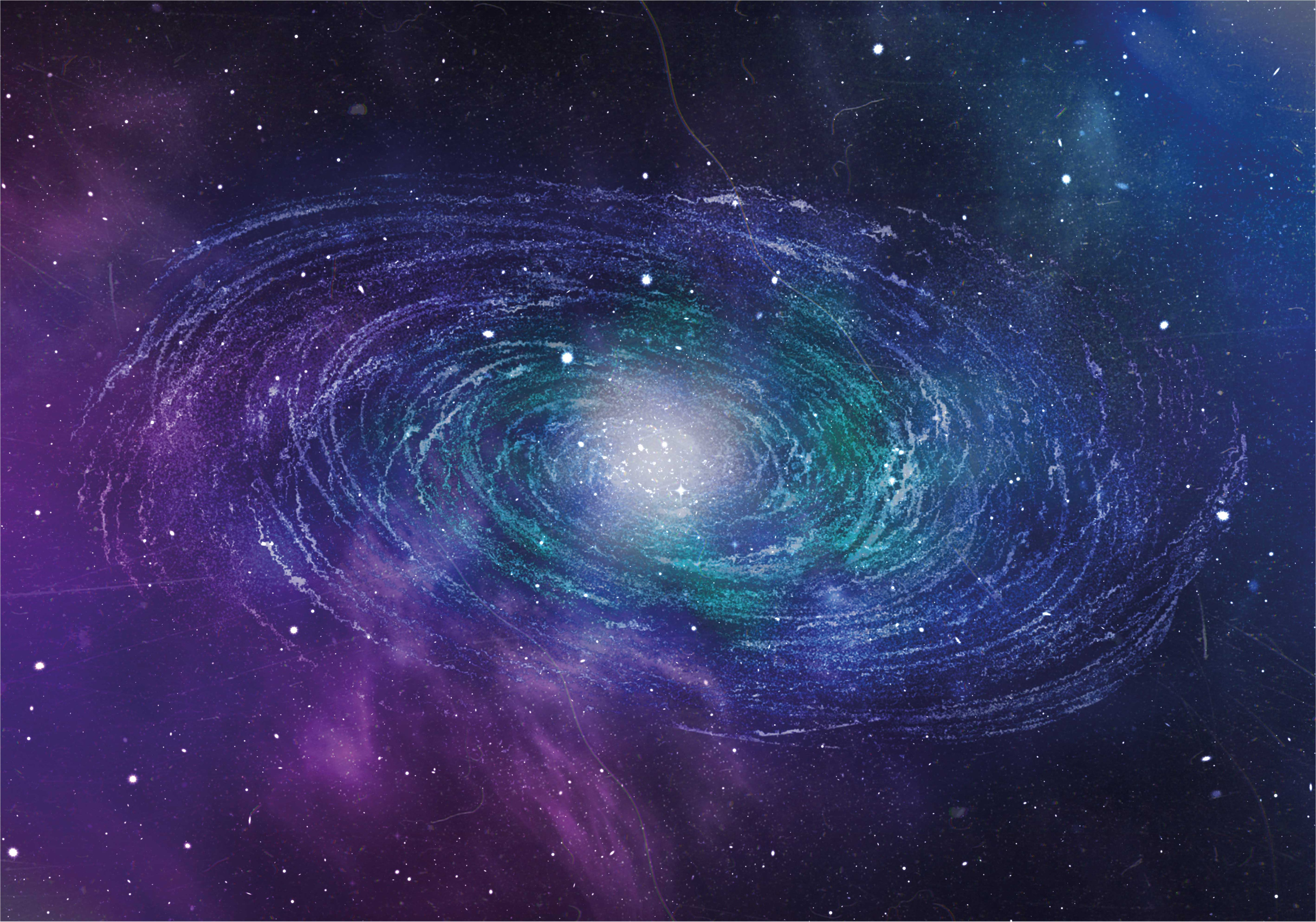 별이있는 비닐 카펫 은하 소용돌이 무늬 - TenStickers