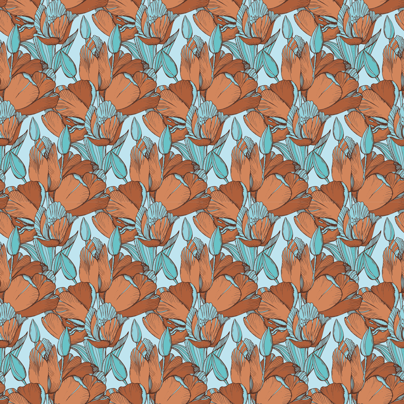 어린 이용 비닐 카펫 꽃무늬 도안 - TenStickers