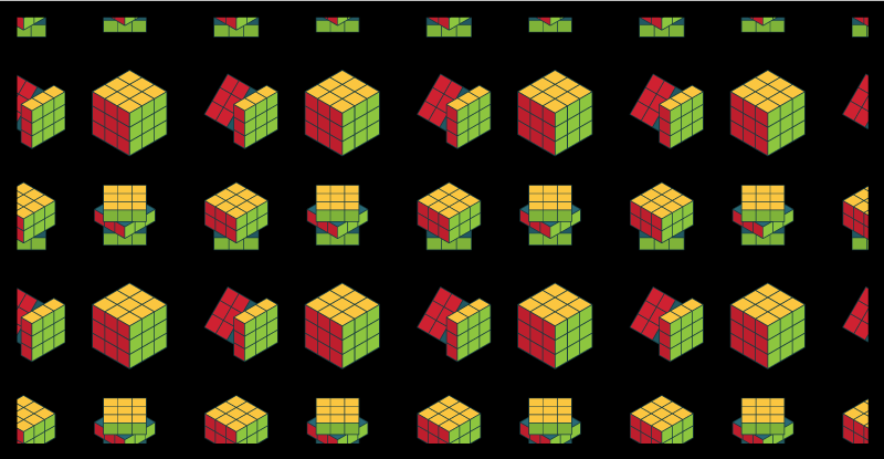 비닐 게임 카펫 루빅스 큐브 패턴 - TenStickers