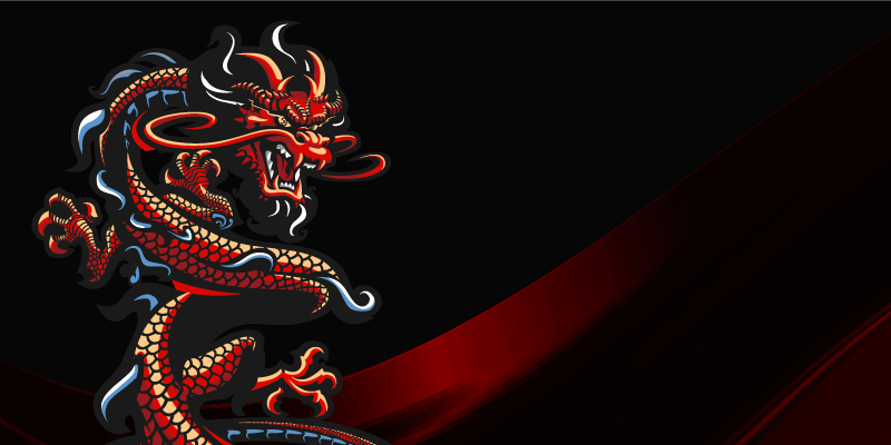 열대 효과 비닐 카펫 드래곤 일러스트 - TenStickers