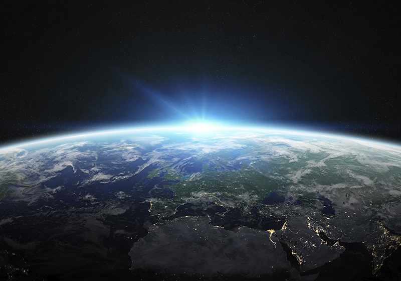 열대 효과 비닐 카펫 지구의 밝은 수평선 - TenStickers