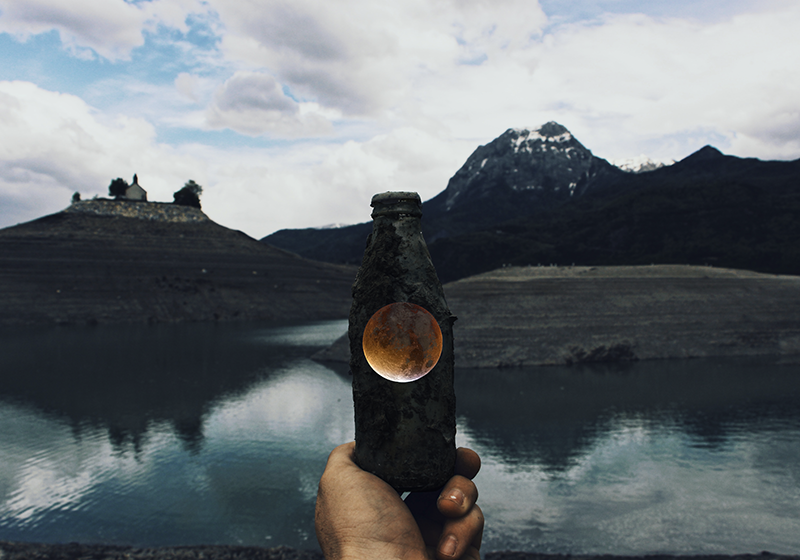 비닐 카펫 자연 병의 달빛 풍경 - TenStickers