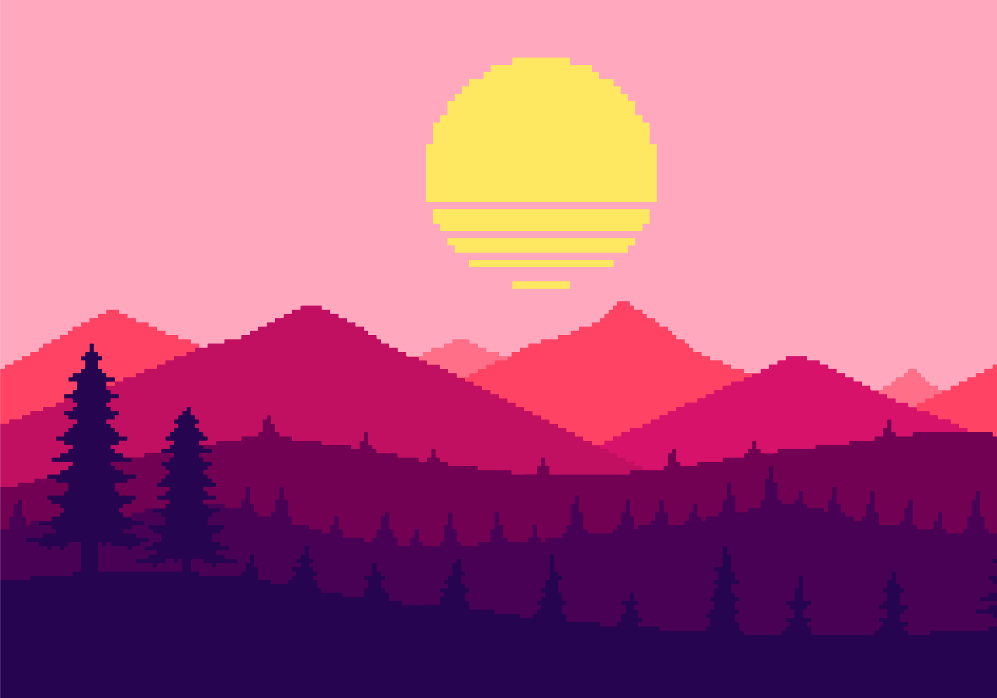 비닐 카펫 자연 석양 산 전망 - TenStickers