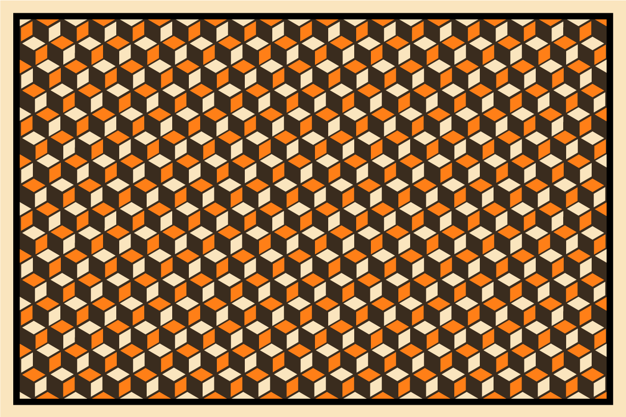 기하학적 효과 비닐 카펫 생동감 넘치는 육각형 디자인 - TenStickers