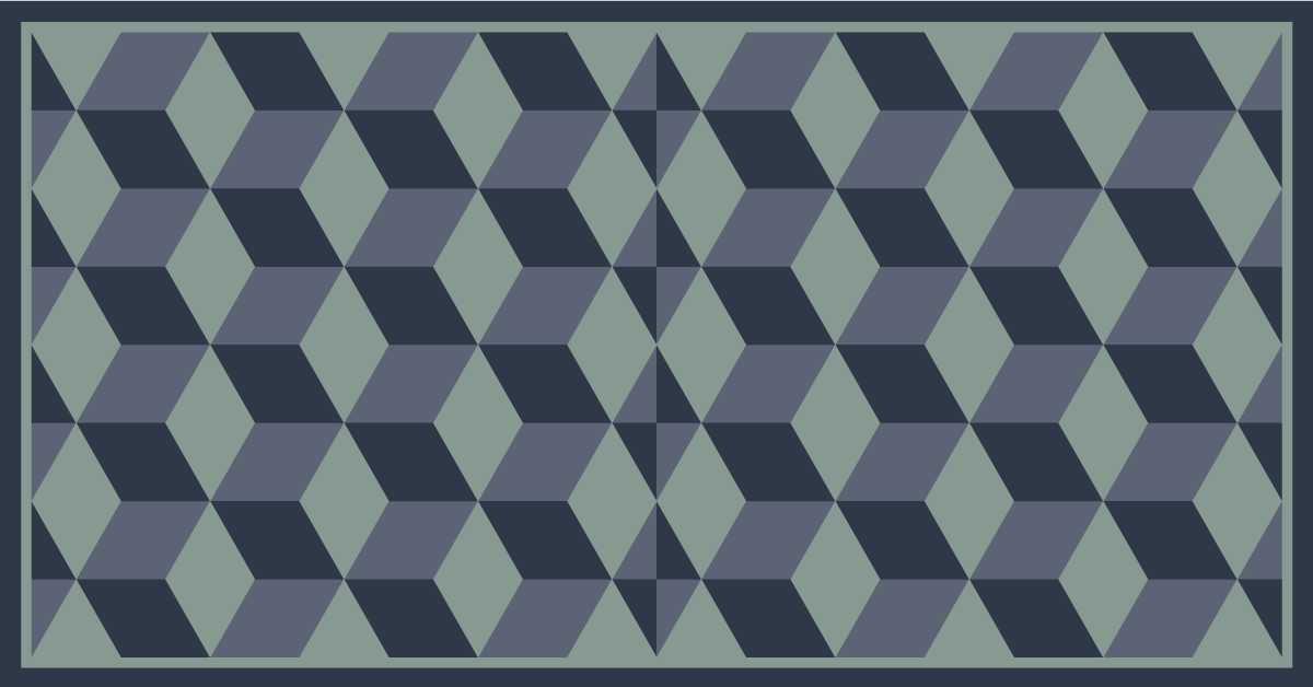 기하학적 효과 비닐 카펫 정육면체 패턴 놀이 - TenStickers