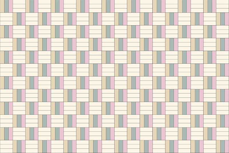 기하학적 효과 비닐 카펫 직조 색상 블록 - TenStickers