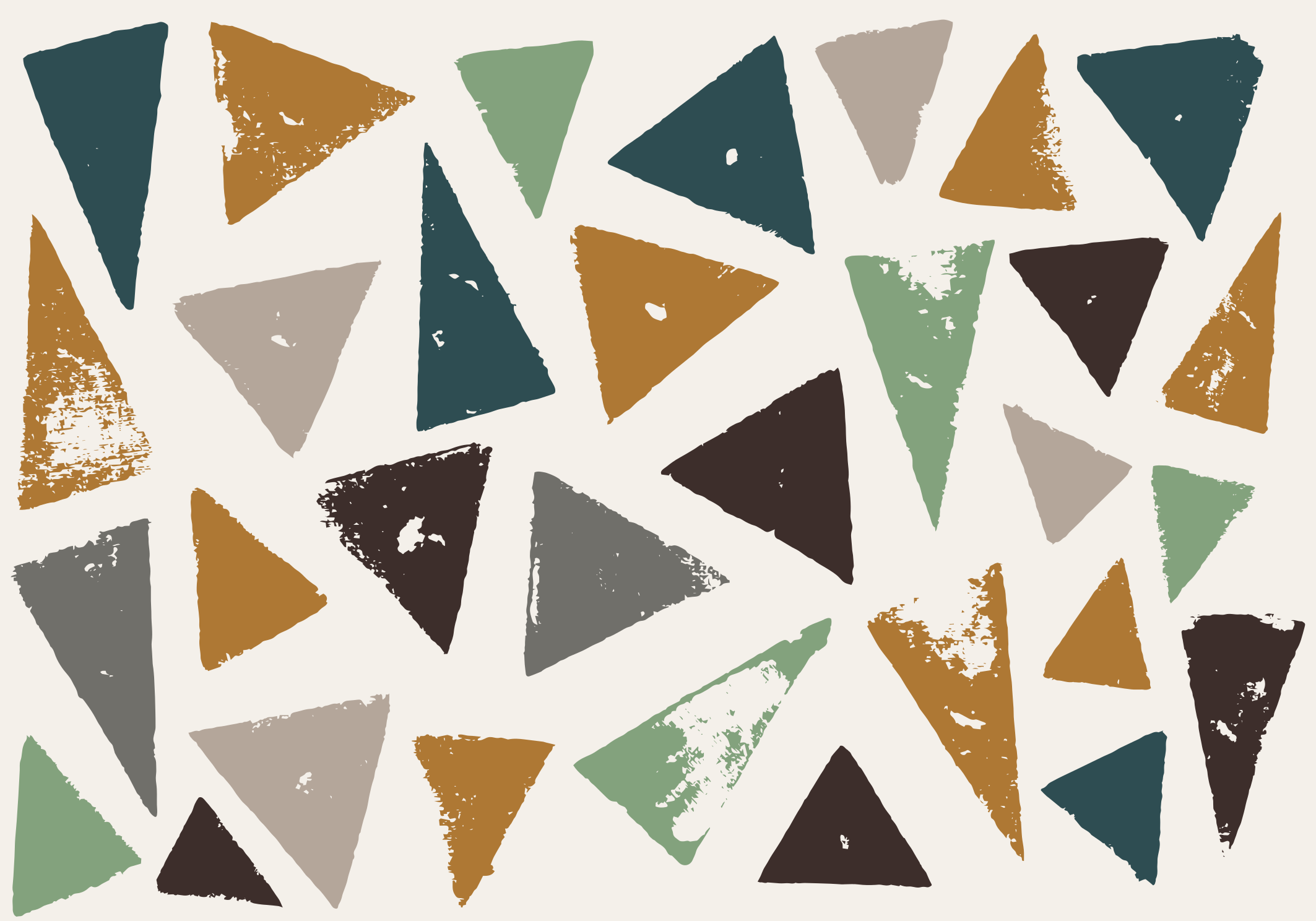 미니멀리스트 효과 비닐 카펫 생동감 넘치는 삼각형 모티브 - TenStickers