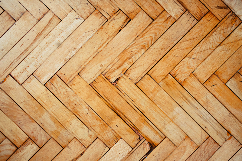 우드 효과 비닐 카펫 헤링본 패턴 - TenStickers