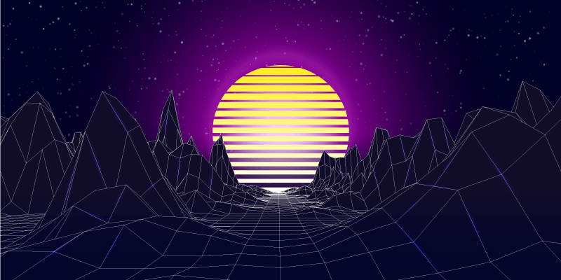 모던 효과 비닐 카펫 복고풍 미래 풍경 - TenStickers