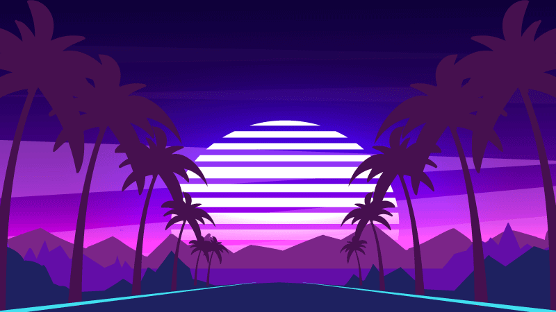 모던 효과 비닐 카펫 복고풍 일몰 미학 - TenStickers