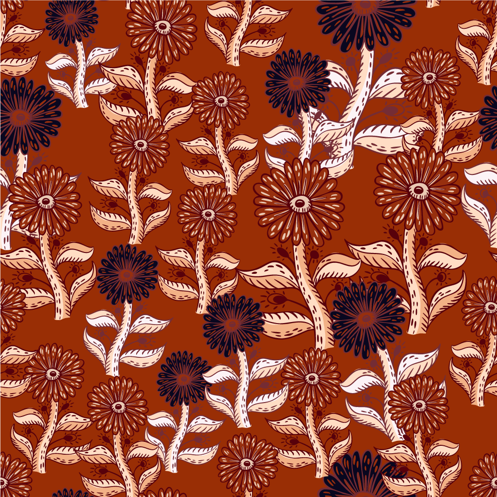 비닐 카펫 꽃과 식물 꽃무늬 조화 - TenStickers