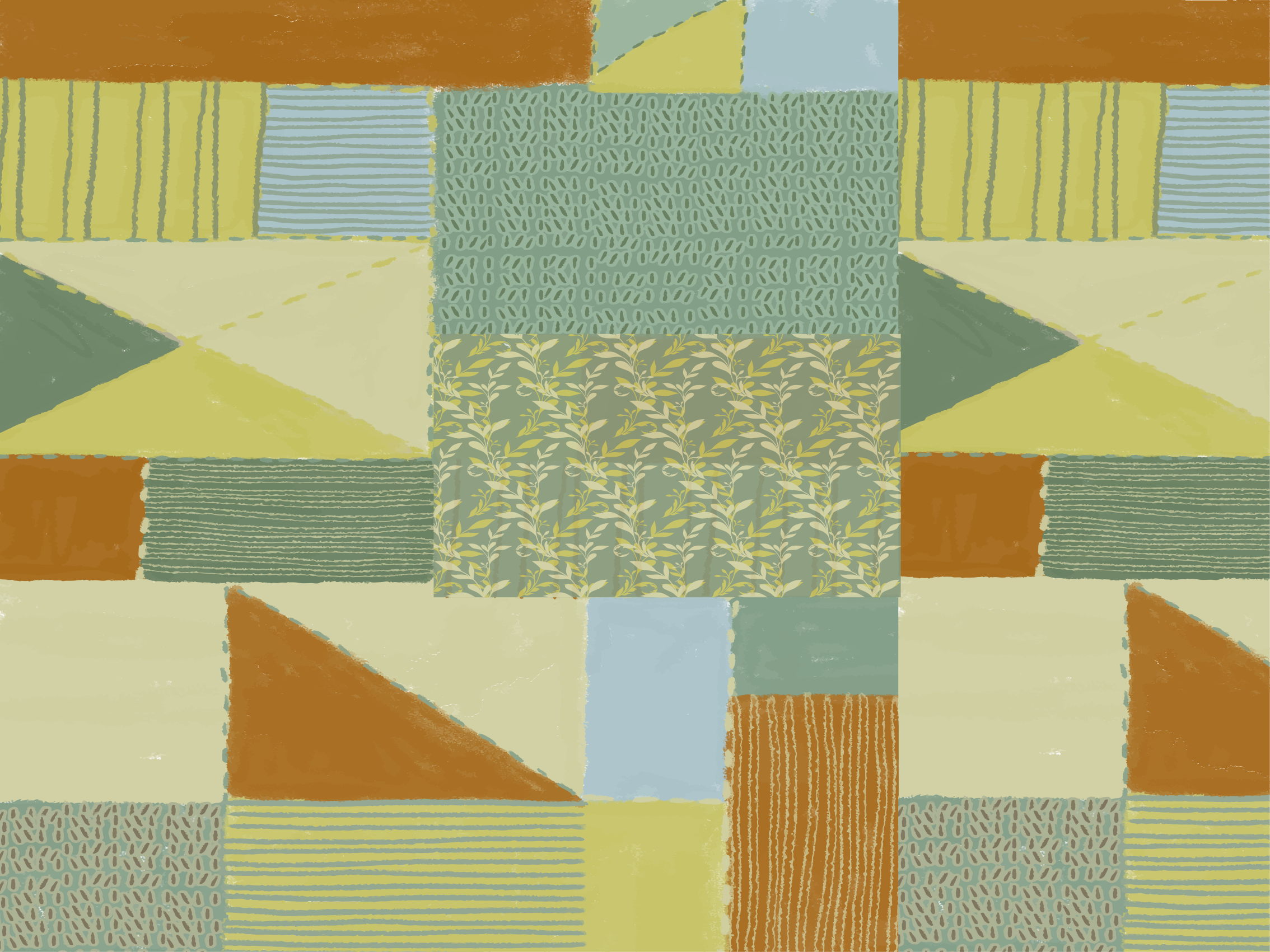 기하학적 효과 비닐 카펫 기하학적 패치워크 태피스트리 - TenStickers