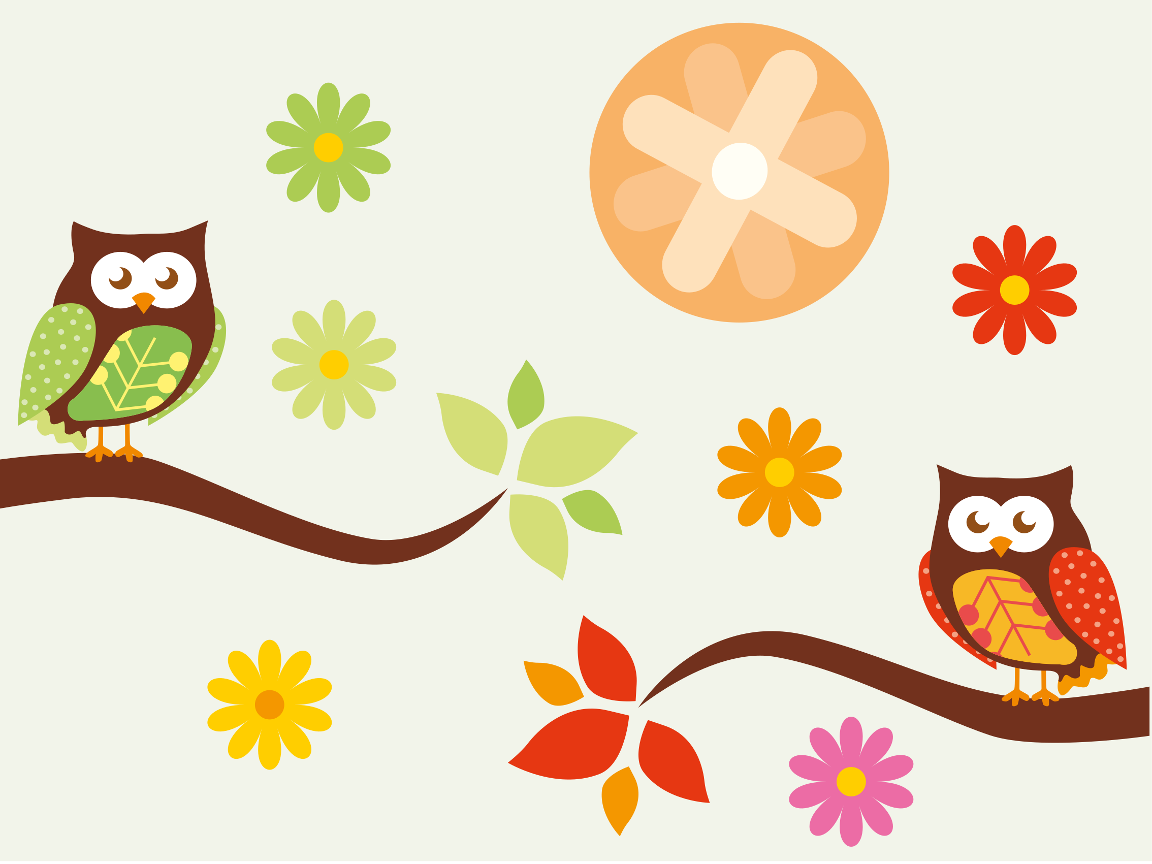 어린 이용 비닐 카펫 다채로운 아기 부엉이 - TenStickers