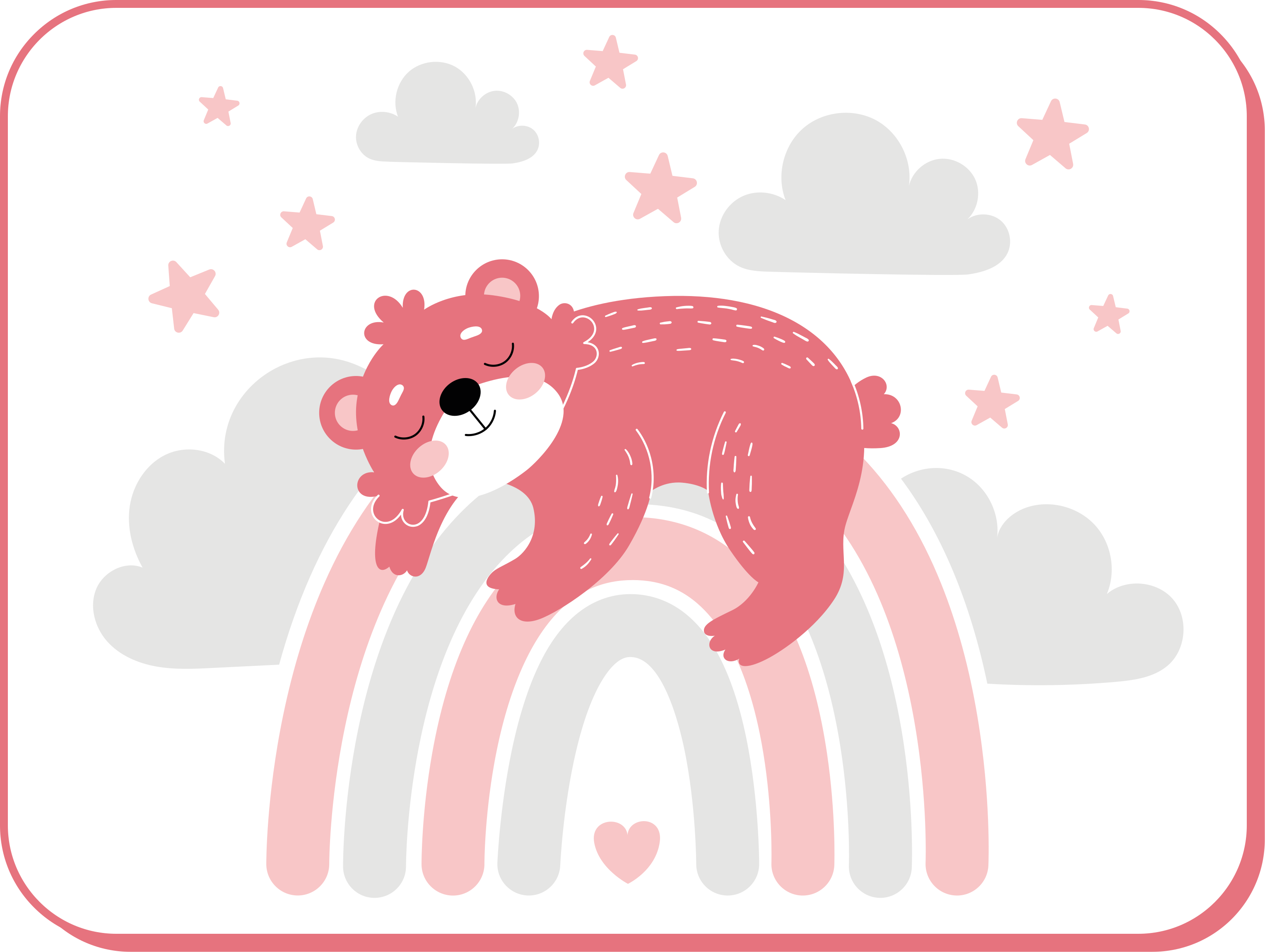 비닐 카펫 보육 졸린 곰 무지개 - TenStickers