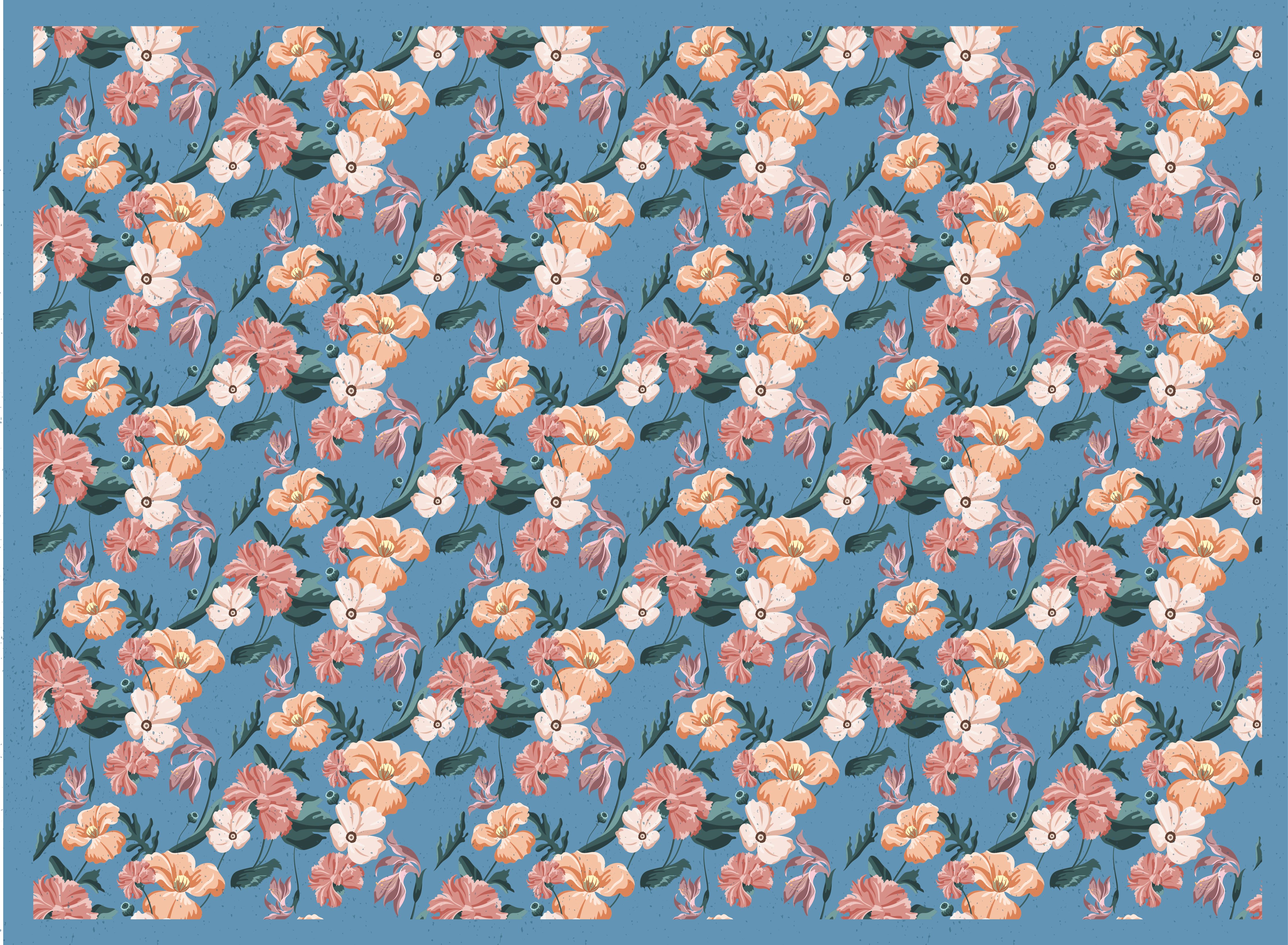 비닐 카펫 꽃과 식물 꽃무늬 - TenStickers