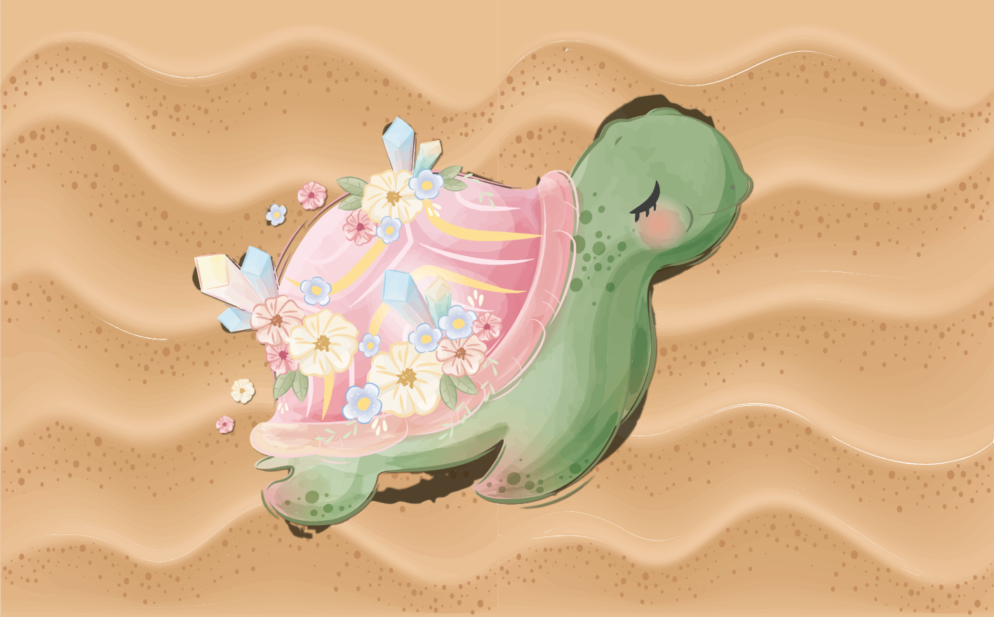 어린 이용 비닐 카펫 바다거북 오아시스 - TenStickers