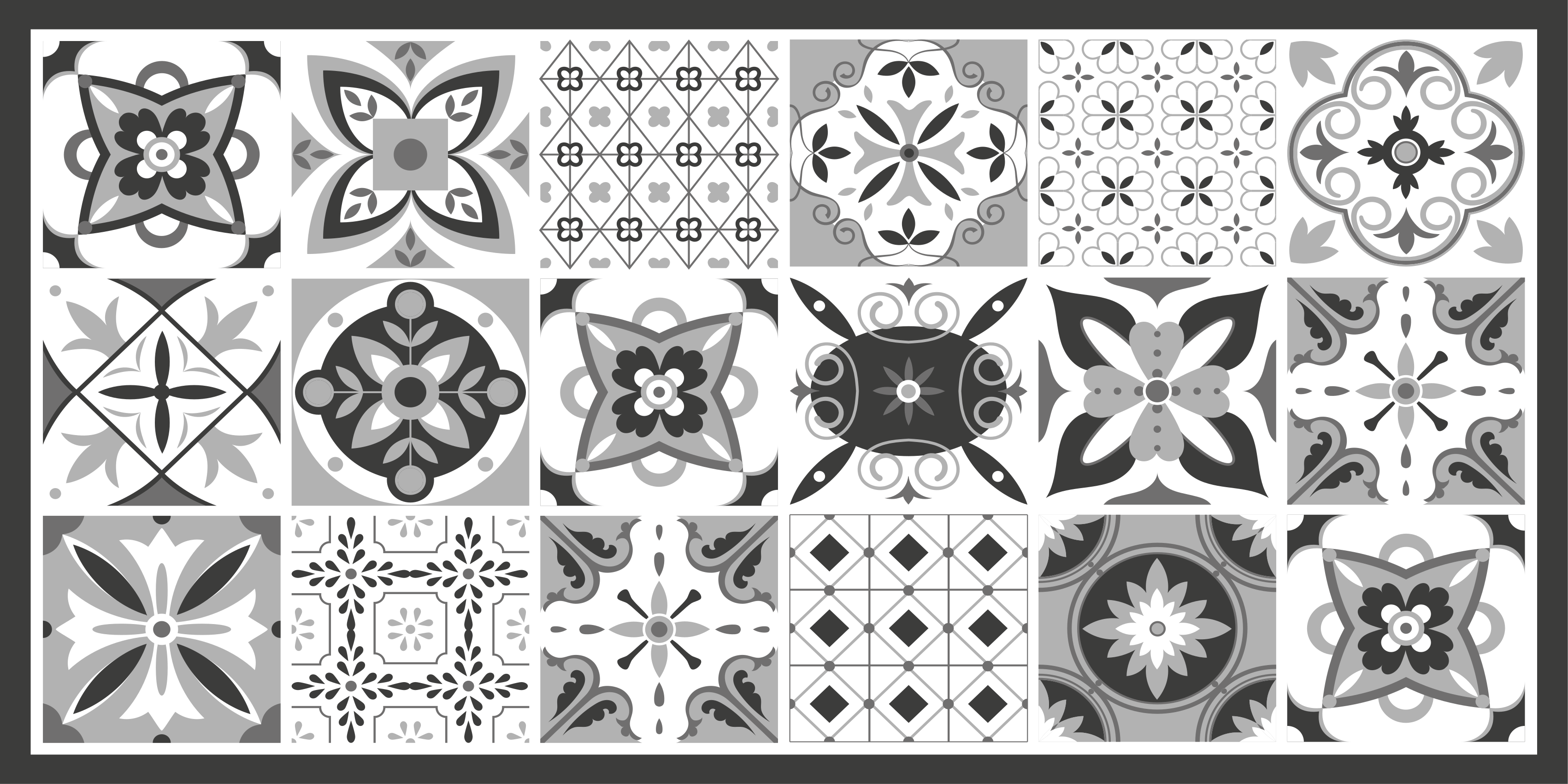 비닐 카펫 타일 효과 패턴 타일 앙상블 - TenStickers