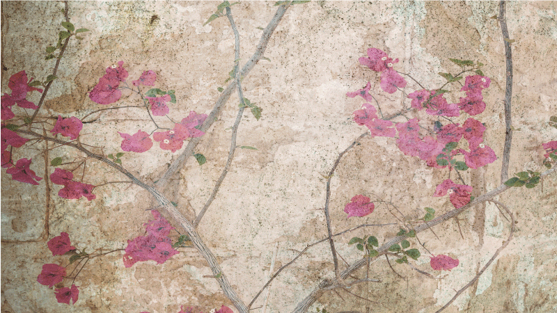 비닐 카펫 꽃과 식물 꽃 가지 오버레이 - TenStickers