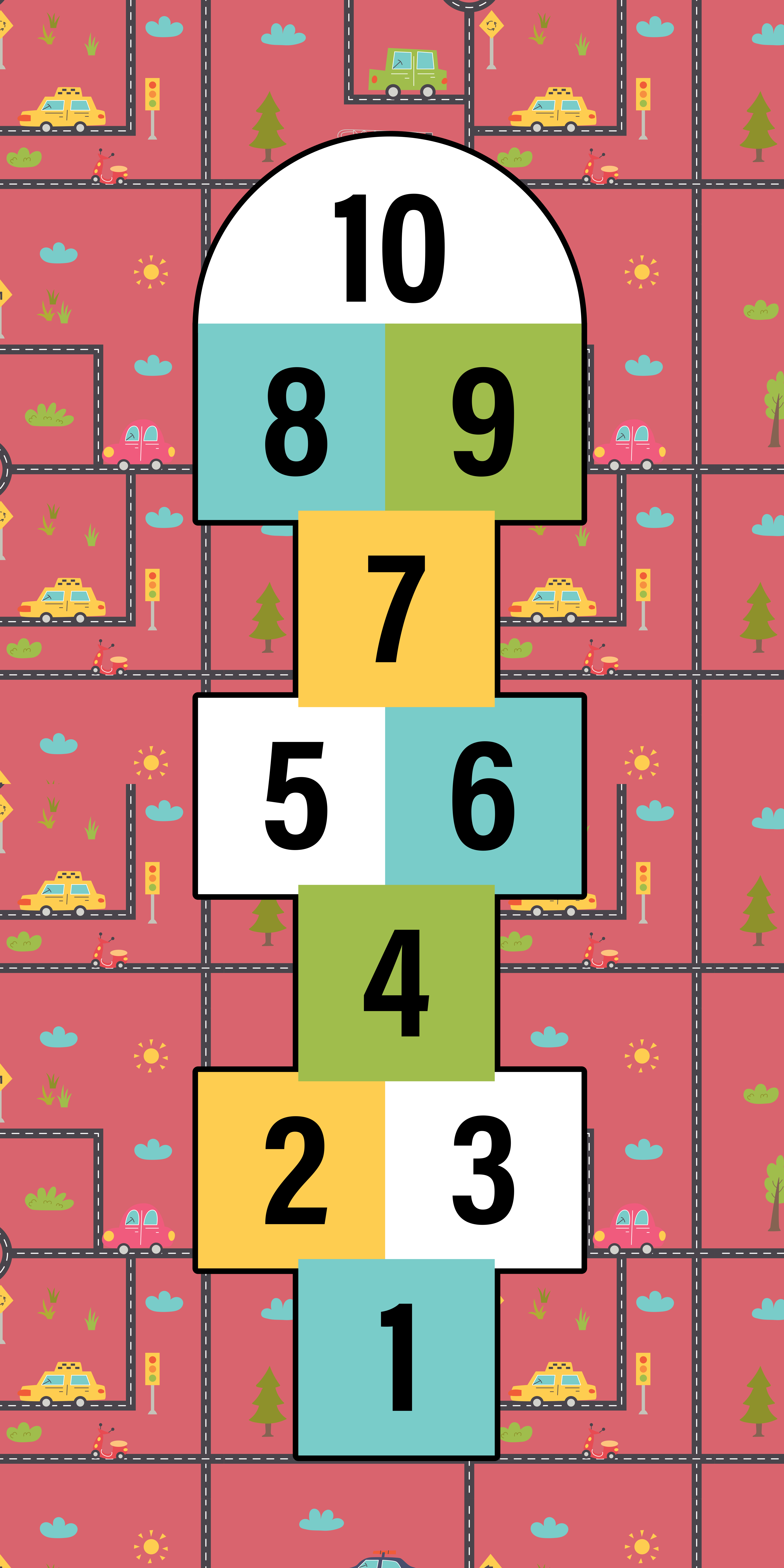 비닐 게임 카펫 돌차기 놀이 시간 - TenStickers