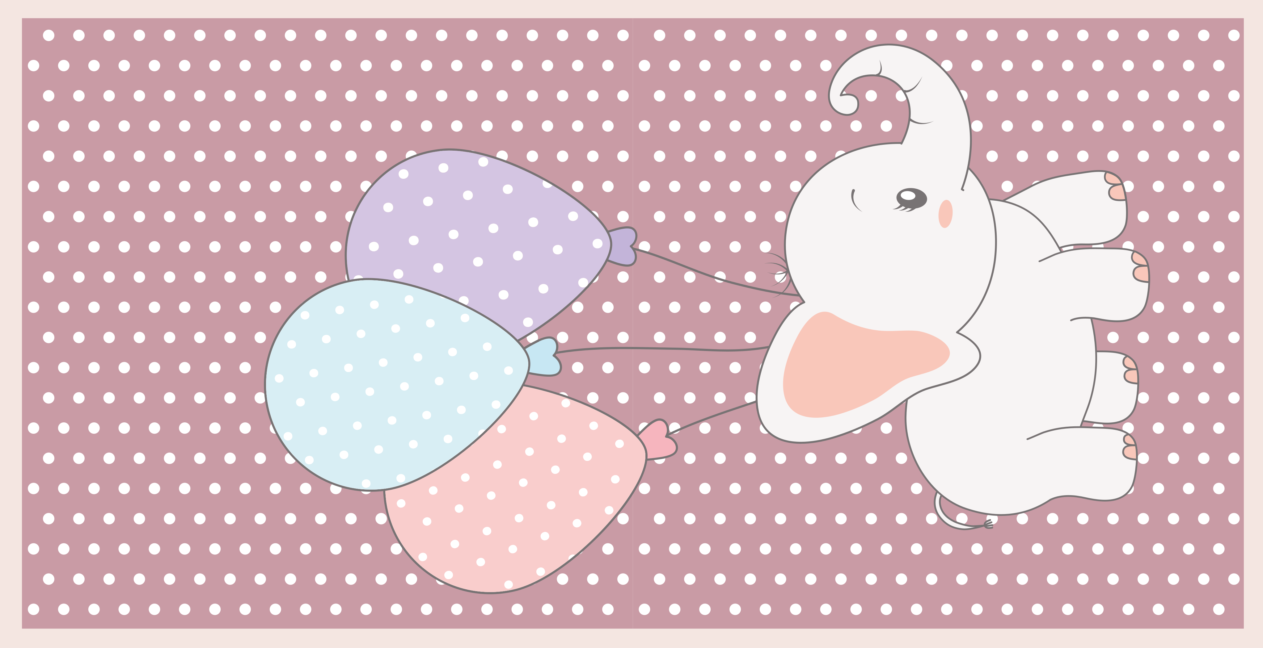 비닐 카펫 보육 코끼리 풍선놀이 - TenStickers