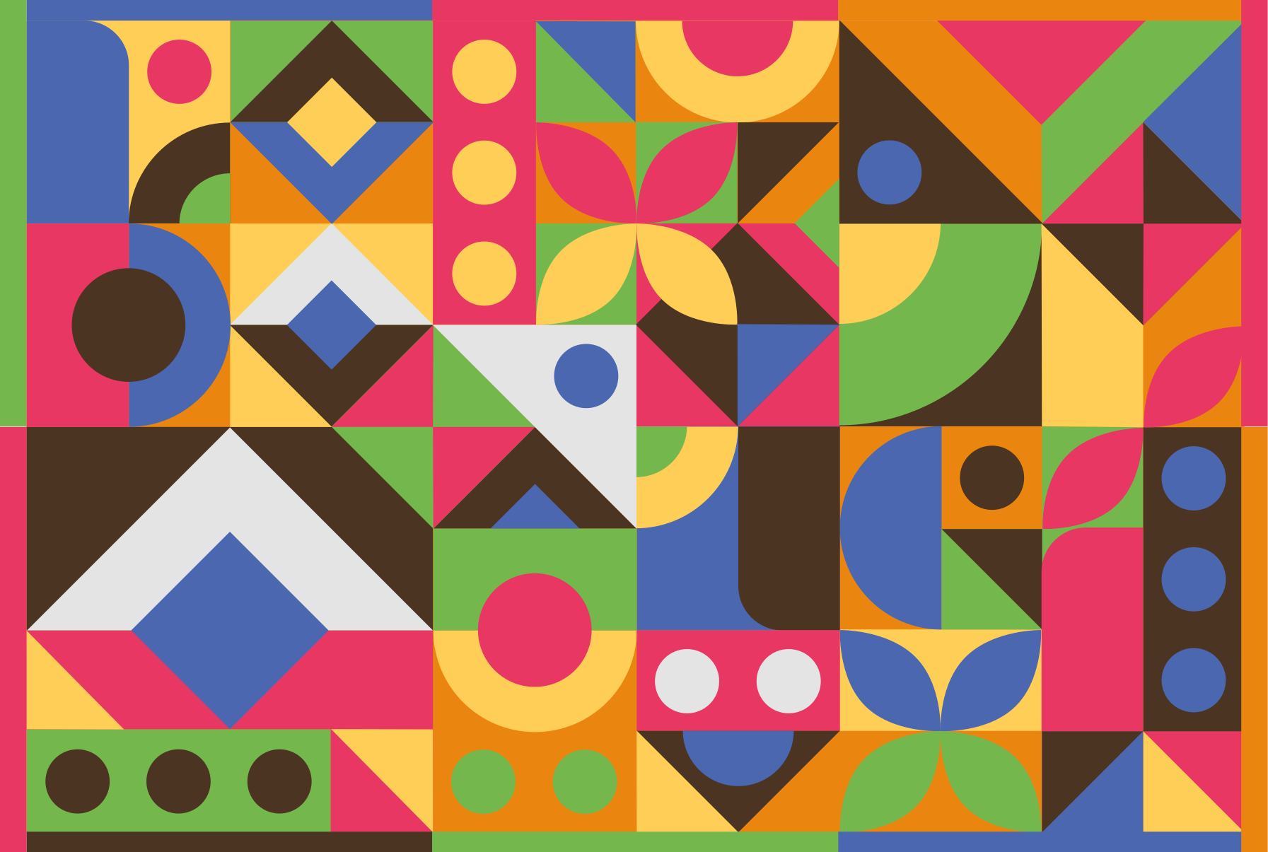 다채로운 추상적인 스타일의 거실 깔개 - TenStickers