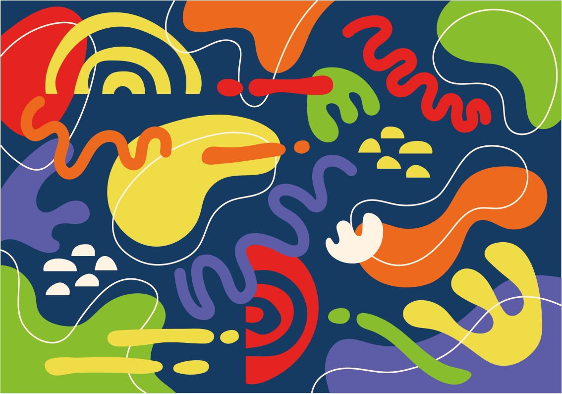 기하학적 효과 비닐 카펫 추상 다채로운 모양 - TenStickers