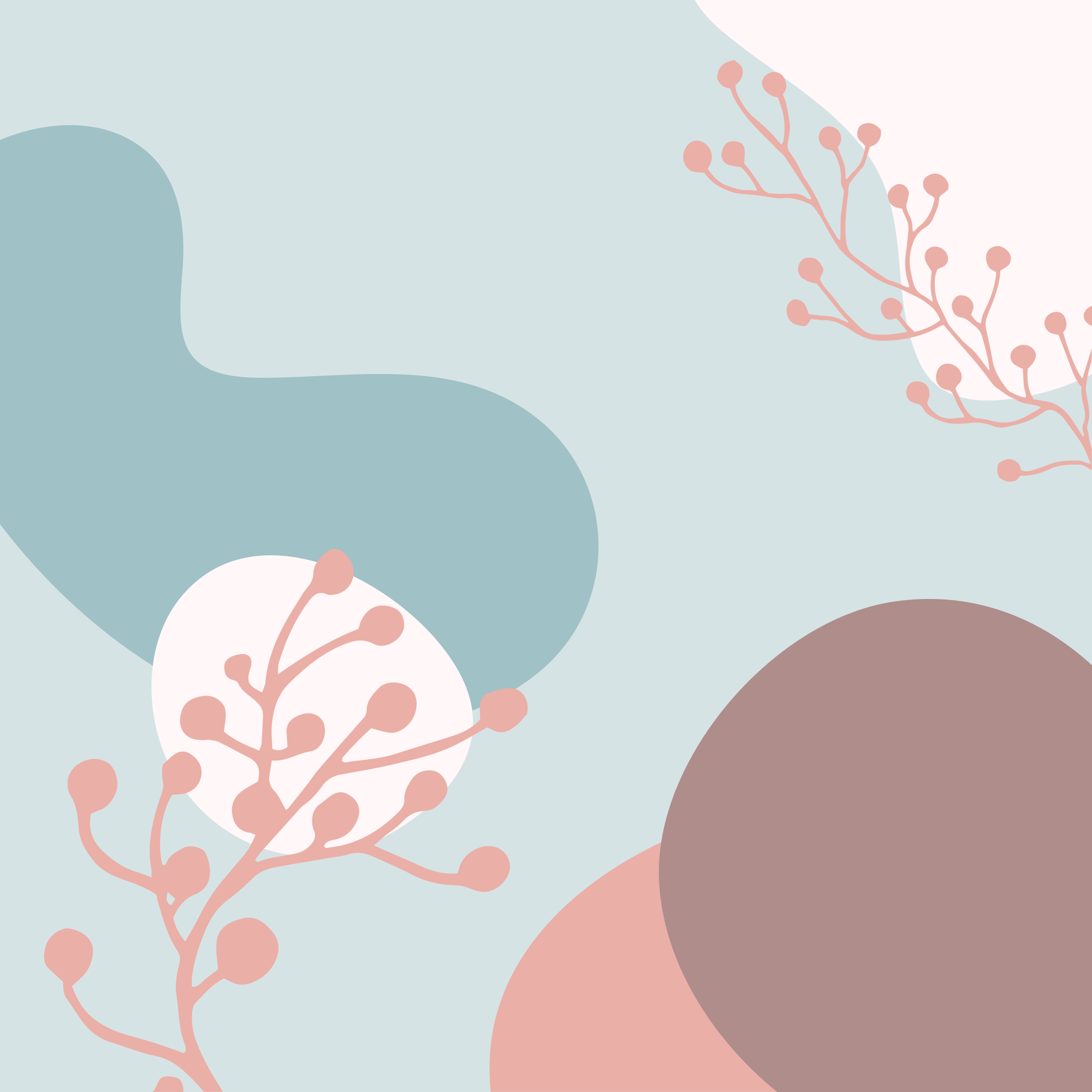 비닐 카펫 꽃과 식물 추상 식물 모양 - TenStickers