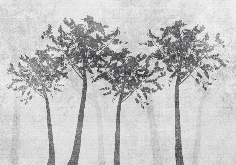 비닐 카펫 자연 숲의 실루엣 - TenStickers