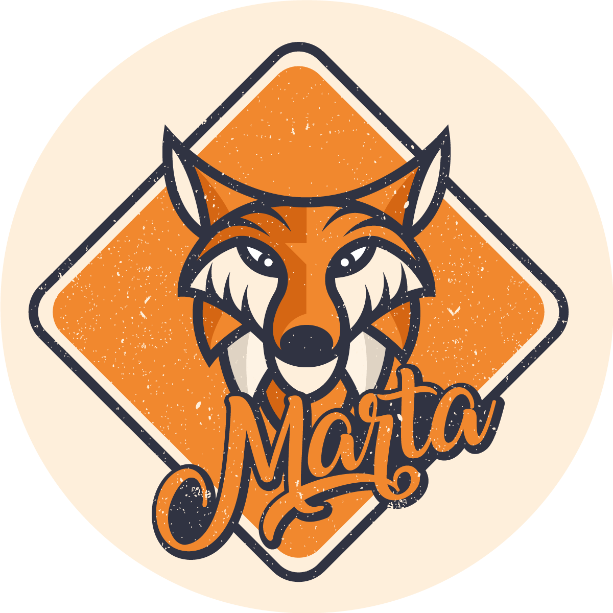 이름이있는 비닐 카펫 맞춤형 영리한 여우 - TenStickers