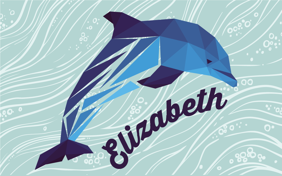 이름이있는 비닐 카펫 맞춤형 돌고래 - TenStickers