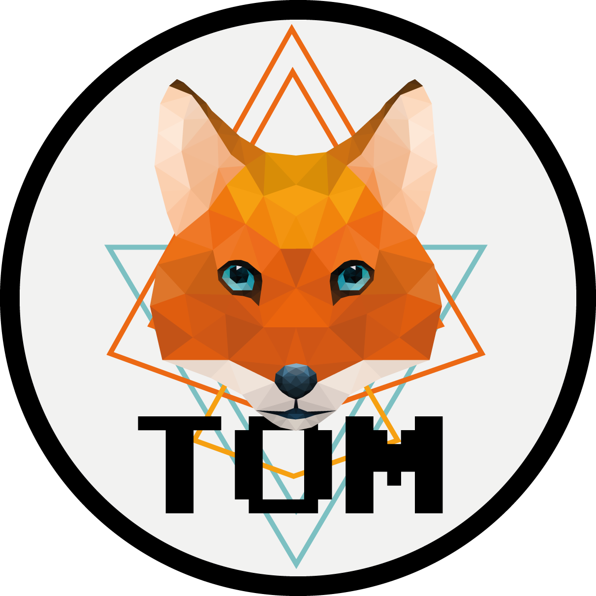 이름이있는 비닐 카펫 기하 여우 원 - TenStickers