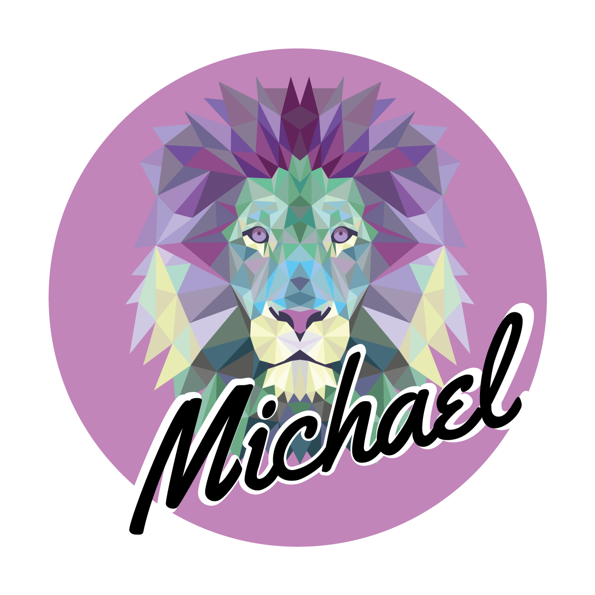 이름이있는 비닐 카펫 맞춤형 사자 - TenStickers