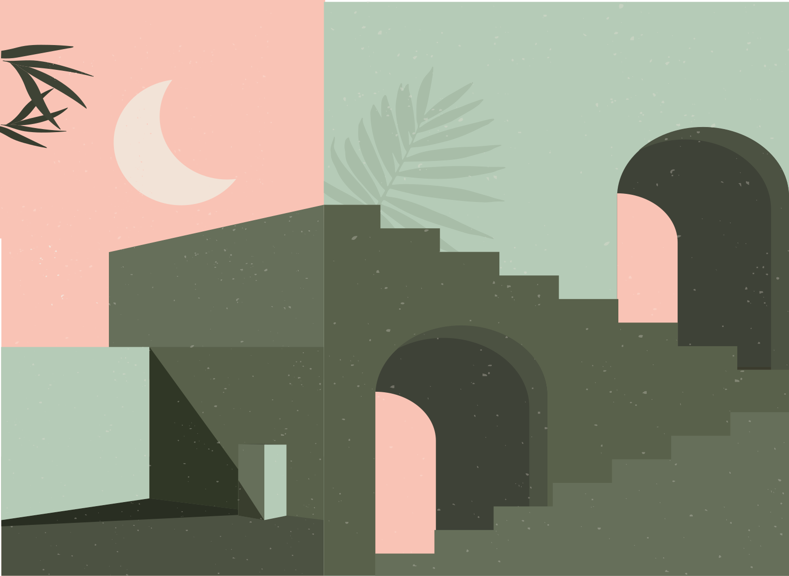 미니멀리스트 효과 비닐 카펫 미니멀한 추상 풍경 - TenStickers