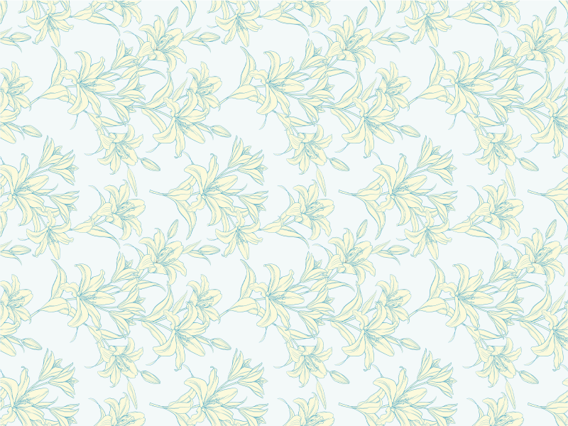 백합 빈티지 스타일 꽃 무늬 꽃 깔개 - TenStickers