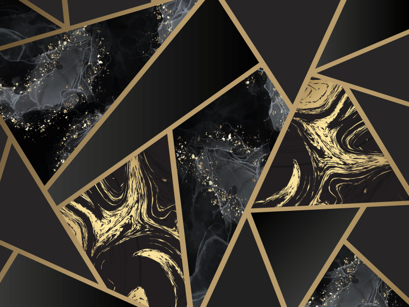 기하학적 회색과 검은색 다이아몬드 패턴 러그 - TenStickers