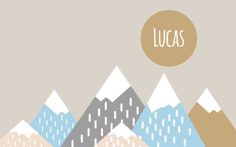 이름이있는 비닐 카펫 맞춤형 산 풍경 - TenStickers