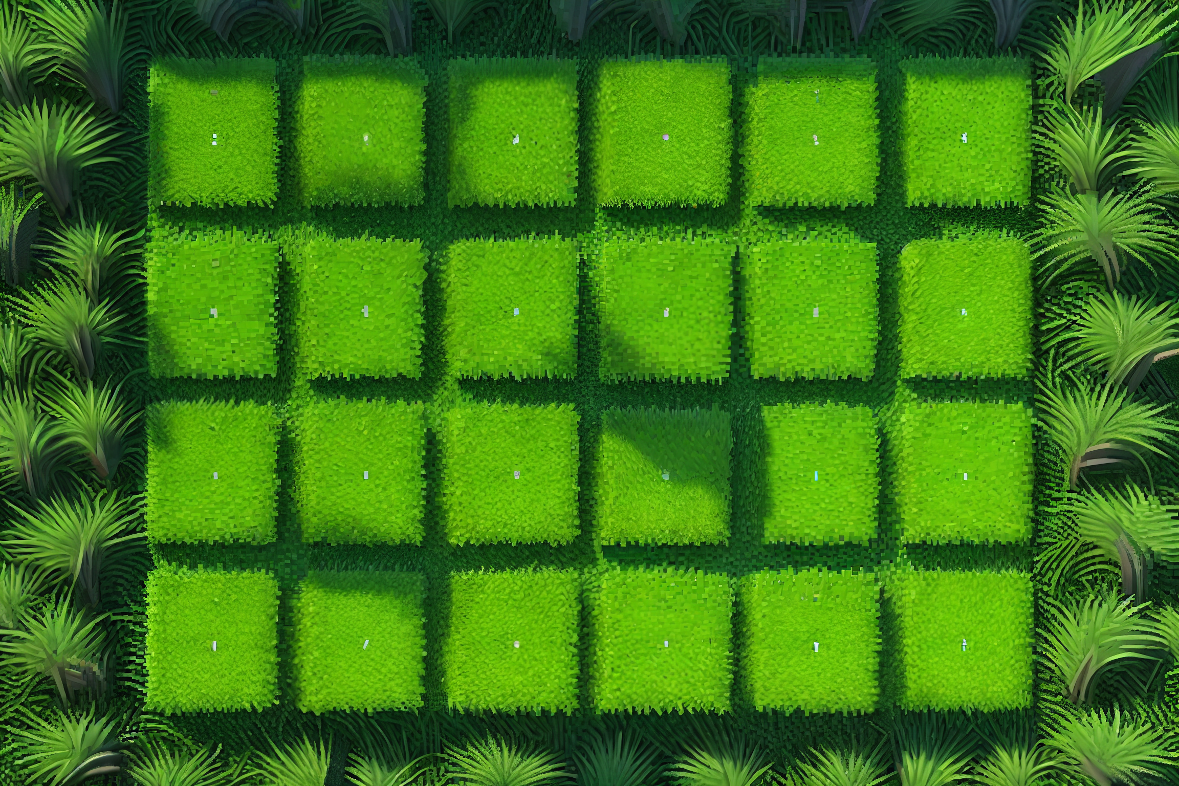 입방체 잔디 토양 자연 양탄자 - TenStickers