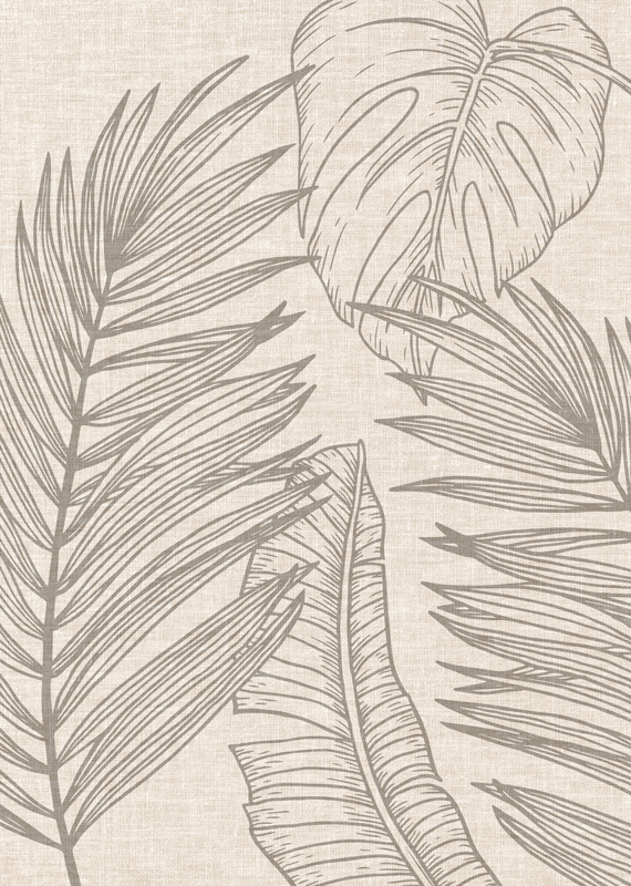 비닐 카펫 꽃과 식물 트로피컬 이펙트 테이디오 - TenStickers