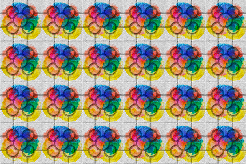 비닐 카펫 벤디미아 빌바오의 다채로운 거리 타일 - TenStickers