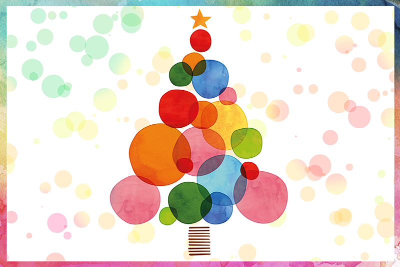 비닐 크리스마스 카펫 수채화 스프루스 - TenStickers