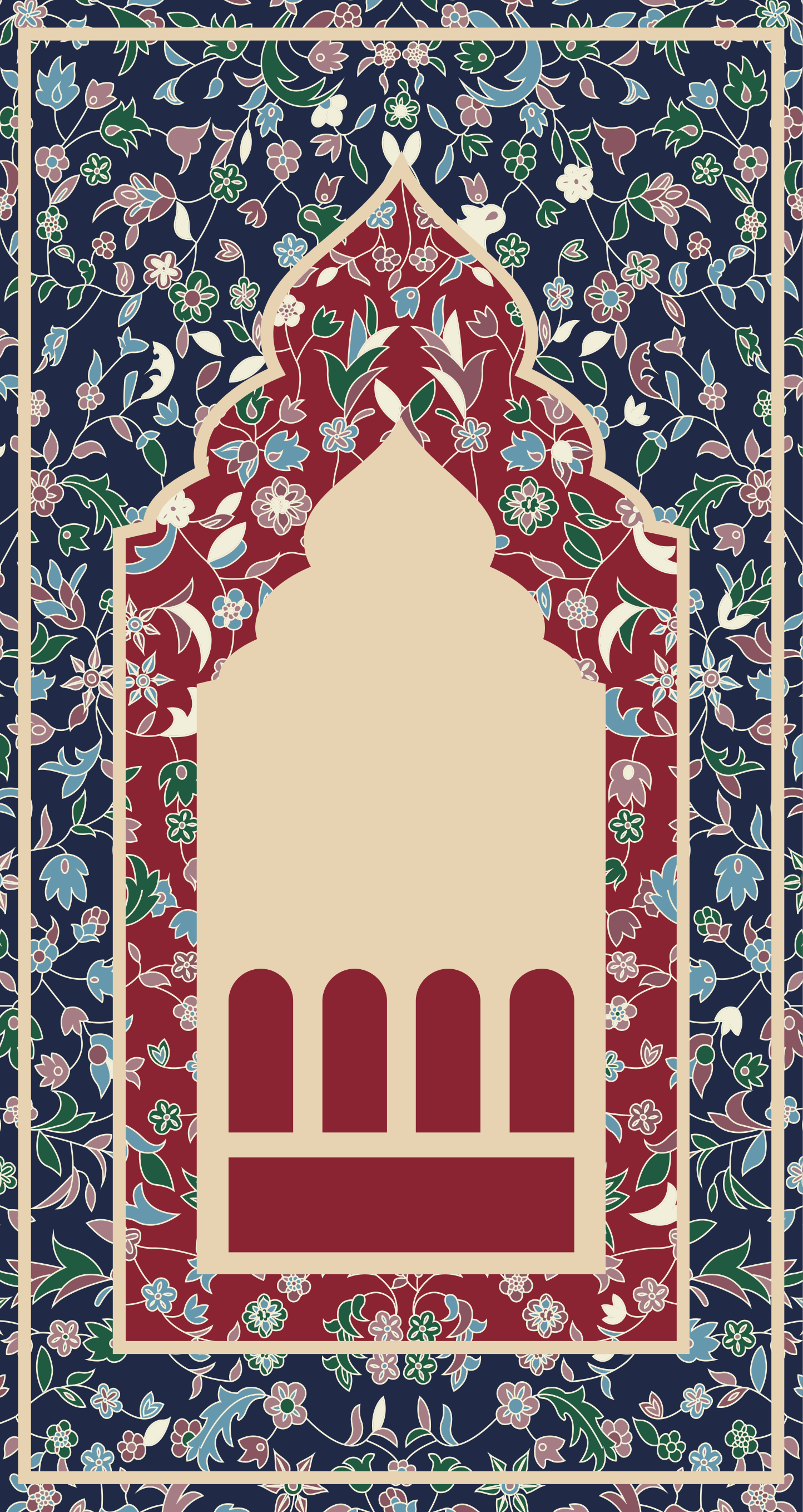 직사각형 비닐 카펫 꽃 패턴 페르시아 다래끼 - TenStickers