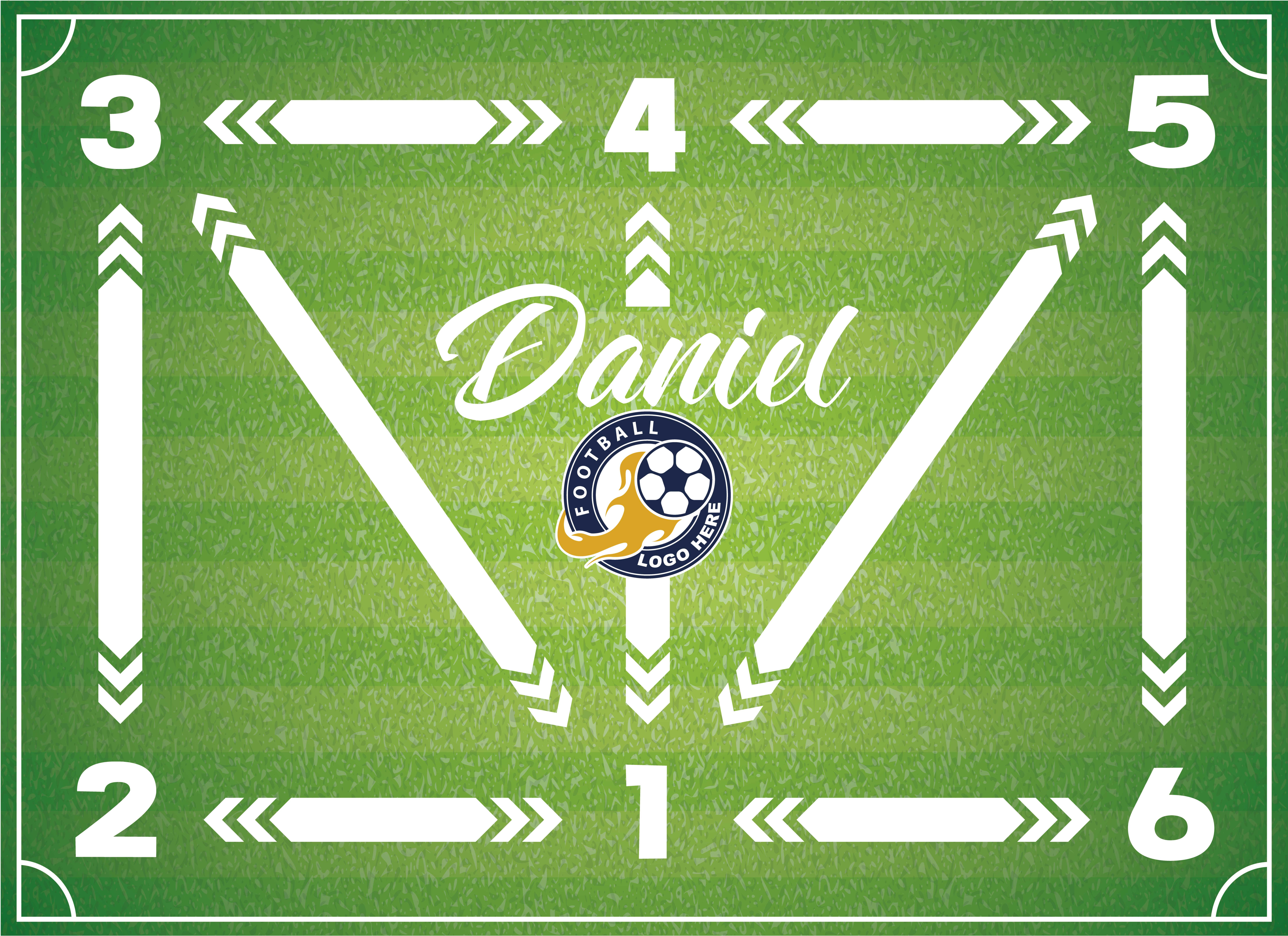 직사각형 비닐 카펫 축구 훈련 - TenStickers