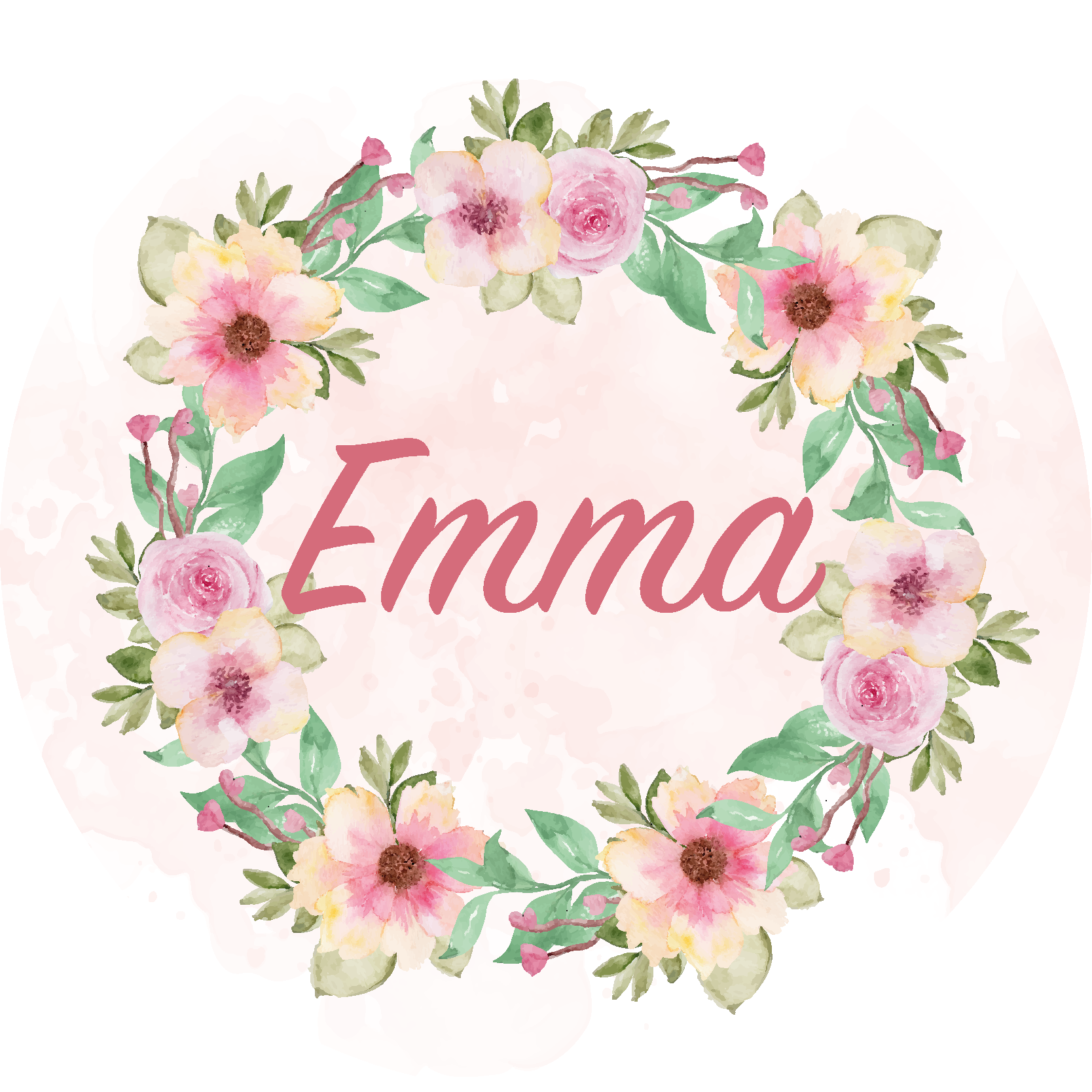 이름이있는 비닐 카펫 꽃의 왕관 - TenStickers