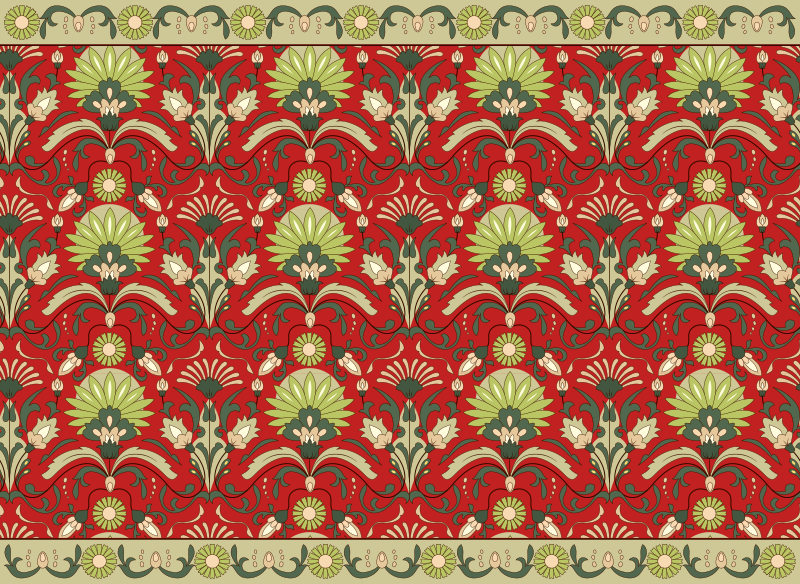 레스토랑용 비닐 카펫 전통적인 녹색 디자인 - TenStickers