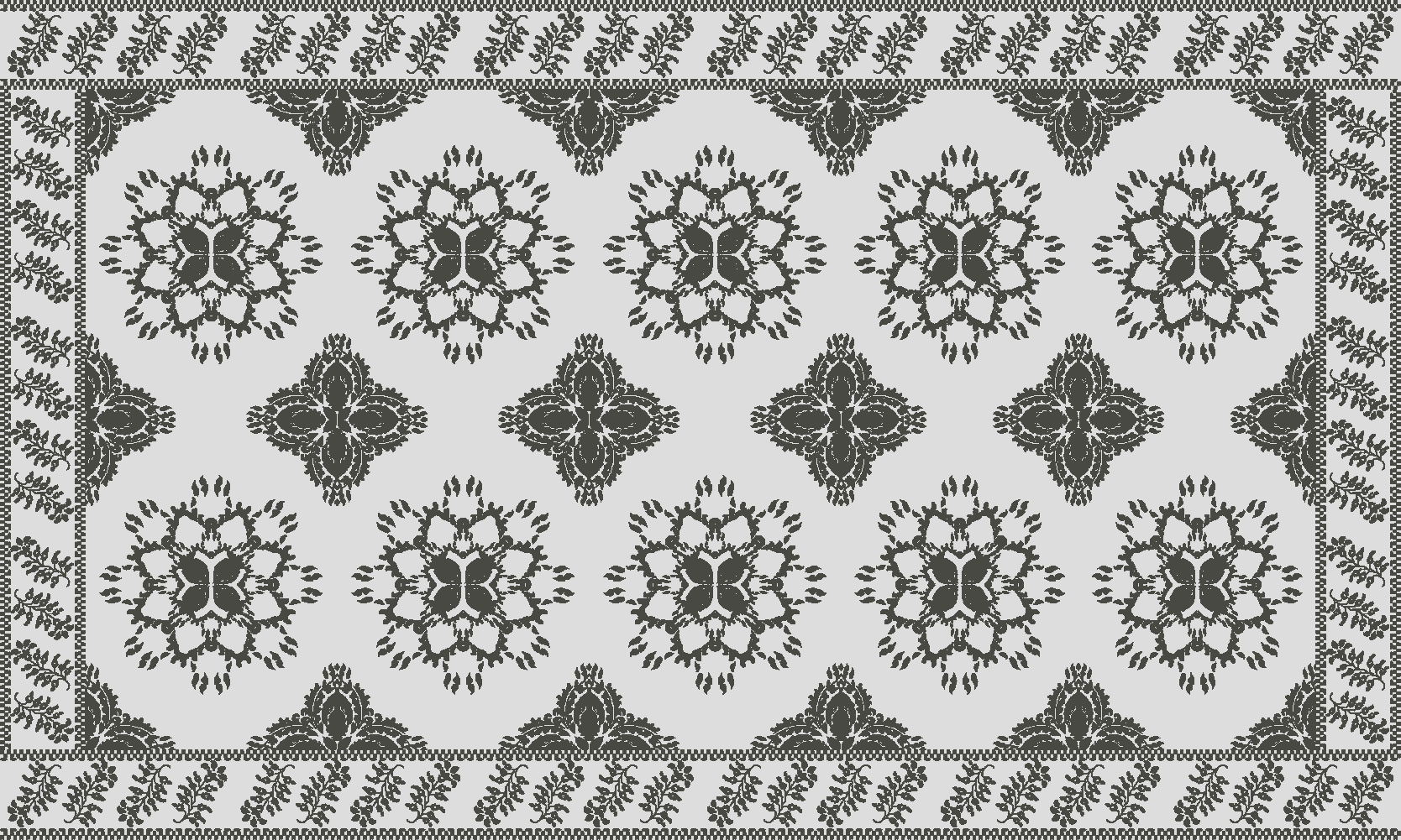 레스토랑용 비닐 카펫 꽃 빈티지 디자인 - TenStickers