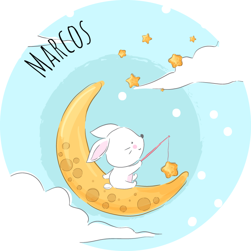 이름이있는 비닐 카펫 달빛낚시 - TenStickers