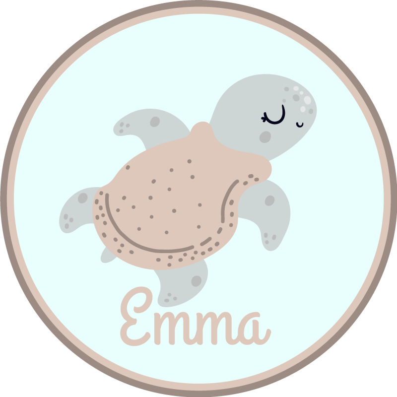 이름이있는 비닐 카펫 맞춤형 거북이 - TenStickers