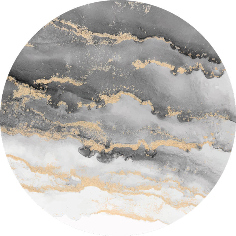 대리석 비닐 러그 회색과 금색 디테일 - TenStickers