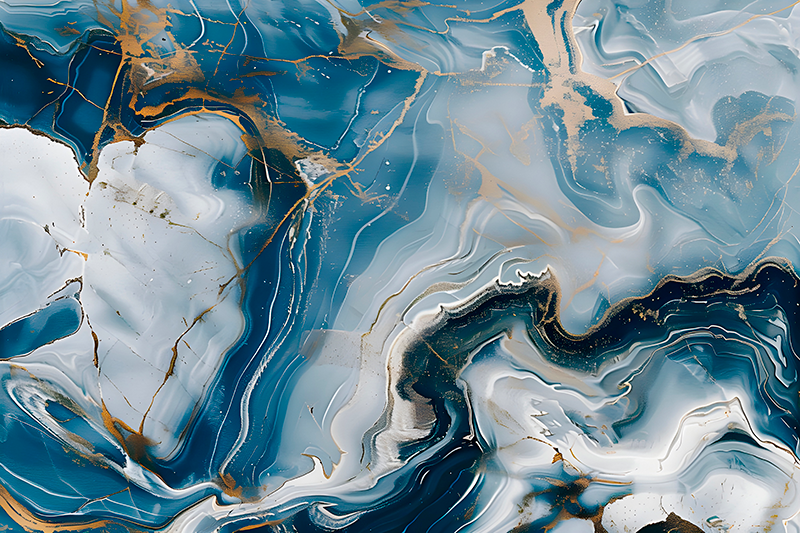 대리석 비닐 러그 네이비 블루와 화이트 색상 - TenStickers